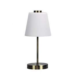 Oriel Lighting-ERIK 5W LED TOUCH LAMP Brushed Chrome / Antique Brass